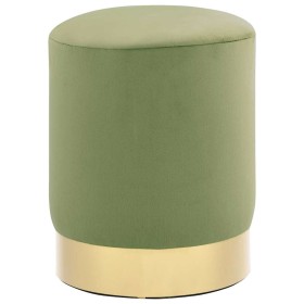 Taburete de terciopelo 28 x 36 cm verde mostaza y dorado