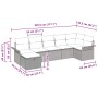 Conjunto de sofá de jardín con cojín 7 pcs Gris claro