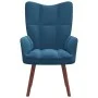 Blue velvet relaxation armchair by vidaXL, Armchairs - Ref: Foro24-328061, Price: 111,73 €, Discount: %