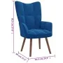 Blauer Samt-Entspannungssessel von vidaXL, Sessel - Ref: Foro24-328061, Preis: 115,29 €, Rabatt: %