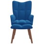 Relaxation armchair with blue velvet stool by vidaXL, Armchairs - Ref: Foro24-328072, Price: 115,37 €, Discount: %