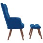 Relaxation armchair with blue velvet stool by vidaXL, Armchairs - Ref: Foro24-328072, Price: 115,37 €, Discount: %