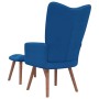 Sillón de relax con taburete terciopelo azul de vidaXL, Sillones - Ref: Foro24-328072, Precio: 116,03 €