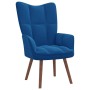 Sillón de relax con taburete terciopelo azul de vidaXL, Sillones - Ref: Foro24-328072, Precio: 116,03 €