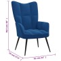 Blue velvet recliner by vidaXL, Armchairs - Ref: Foro24-328083, Price: 102,04 €, Discount: %