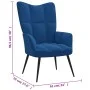 Blue velvet recliner by vidaXL, Armchairs - Ref: Foro24-328083, Price: 98,26 €, Discount: %