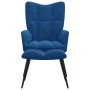 Silla de relajación con reposapiés terciopelo azul de vidaXL, Sillones - Ref: Foro24-328094, Precio: 107,68 €, Descuento: %