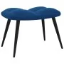 Silla de relajación con reposapiés terciopelo azul de vidaXL, Sillones - Ref: Foro24-328094, Precio: 107,68 €, Descuento: %