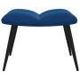 Silla de relajación con reposapiés terciopelo azul de vidaXL, Sillones - Ref: Foro24-328094, Precio: 110,10 €, Descuento: %