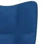 Silla de relajación con reposapiés terciopelo azul de vidaXL, Sillones - Ref: Foro24-328094, Precio: 107,68 €, Descuento: %