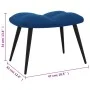 Silla de relajación con reposapiés terciopelo azul de vidaXL, Sillones - Ref: Foro24-328094, Precio: 107,68 €, Descuento: %