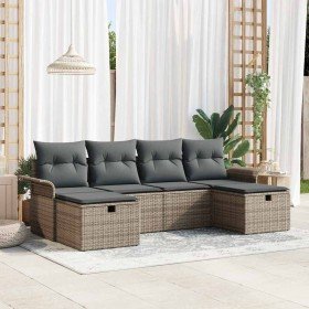 Conjunto de sofá de jardín 6 pcs Gris 251 x 117 x 85 cm