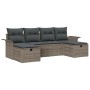 Conjunto de sofá de jardín 6 pcs Gris 251 x 117 x 85 cm