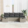 Conjunto de sofá de jardín 6 pcs Gris claro 251 x 117 x 85 cm
