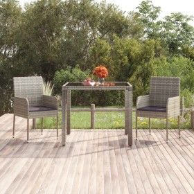 Gartenstühle mit Kissen 2 Einheiten graues synthetisches Rattan von vidaXL, Gartenstühle - Ref: Foro24-319886, Preis: 89,38 €...