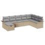 Conjunto de sofá de jardín con cojín 8 pcs beige y gris claro