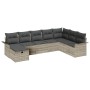 Conjunto de sofá de jardín con cojín 8 pcs Gris claro