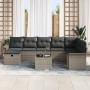 Conjunto de sofá de jardín 9 pcs Gris 297.5 x 187.5 x 85 cm