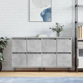 Sideboards 2 pcs concrete gray plywood by vidaXL, Sideboards - Ref: Foro24-3190177, Price: 121,54 €, Discount: %