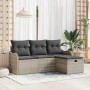 Conjunto de sofá de jardín 4 pcs Gris claro 176 x 117 x 85 cm