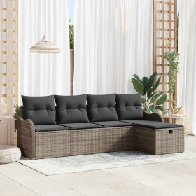 Conjunto de sofá de jardín 5 pcs Gris 231 x 117 x 85 cm