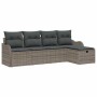 Conjunto de sofá de jardín 5 pcs Gris 231 x 117 x 85 cm