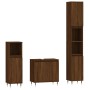 Set de muebles de baño 3 pzas madera contrachapada roble marrón von vidaXL, Badezimmermöbel - Ref: Foro24-3187788, Preis: 175...