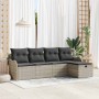 Conjunto de sofá de jardín 5 pcs Gris claro 231 x 117 x 85 cm