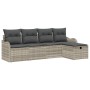 Conjunto de sofá de jardín 5 pcs Gris claro 231 x 117 x 85 cm