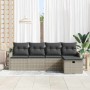 Conjunto de sofá de jardín 5 pcs Gris claro 231 x 117 x 85 cm
