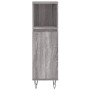 Set de muebles de baño 3 pzas madera contrachapada gris sonoma von vidaXL, Badezimmermöbel - Ref: Foro24-3187795, Preis: 167,...