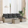 Conjunto de sofá de jardín 6 pcs Gris claro 231 x 117 x 85 cm