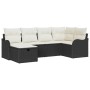 Conjunto de sofá de jardín con cojín 6 pcs Negro y crema