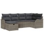 Conjunto de sofá de jardín 6 pcs Gris 232.5 x 122.5 x 85 cm