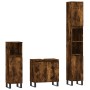 3-teiliges Badezimmermöbel-Set aus geräuchertem Eichensperrholz von vidaXL, Badezimmermöbel - Ref: Foro24-3187802, Preis: 173...