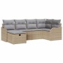 Conjunto de sofá de jardín con cojín 6 pcs beige y gris claro