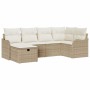 Conjunto de sofá de jardín con cojín 6 pcs beige y crema