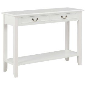 Mesa consola de madera blanco 110x35x80 cm