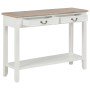 Mesa consola de madera blanco 110x35x80 cm