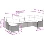 Conjunto de sofá de jardín 7 pcs Gris 287.5 x 122.5 x 85 cm
