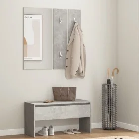 Flurmöbel-Set aus betongrauem Sperrholz von vidaXL, Bänke für Hallen und Lager - Ref: Foro24-808787, Preis: 66,85 €, Rabatt: %