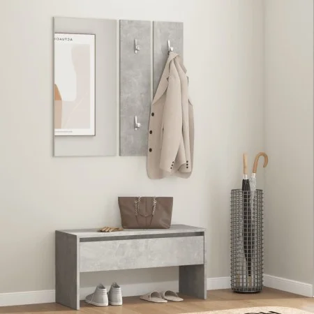 Flurmöbel-Set aus betongrauem Sperrholz von vidaXL, Bänke für Hallen und Lager - Ref: Foro24-808787, Preis: 66,85 €, Rabatt: %