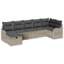 Conjunto de sofá de jardín con cojín 7 pcs Gris claro