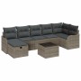 Conjunto de sofá de jardín 8 pcs Gris 287.5 x 122.5 x 85 cm