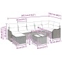 Conjunto de sofá de jardín con cojín 8 pcs Gris claro