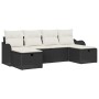 Conjunto de sofá de jardín con cojín 6 pcs Negro y crema