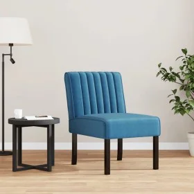 Blauer, mit Samt gepolsterter Stuhl von vidaXL, Einfache Stühle - Ref: Foro24-352450, Preis: 79,30 €, Rabatt: %
