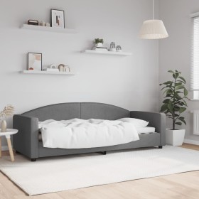 Sofá cama tela gris oscuro 80x200 cm