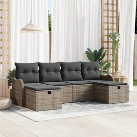 Conjunto de sofá de jardín 6 pcs Gris 231 x 117 x 85 cm