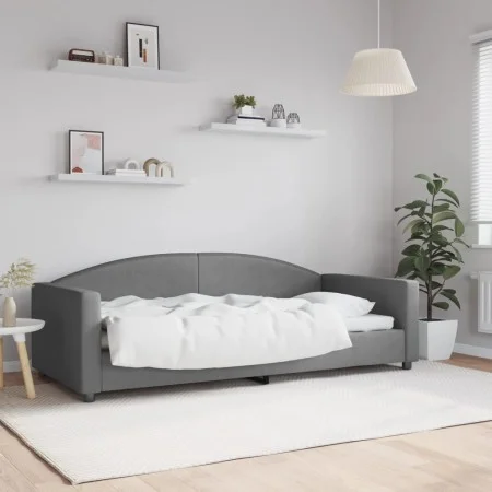 Dark gray fabric sofa bed 90x200 cm by vidaXL, Beds and slatted bases - Ref: Foro24-354112, Price: 185,72 €, Discount: %